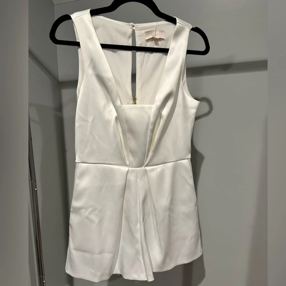 Closet London ASOS White wedding Bride Satin Pleated Playsuit Romper